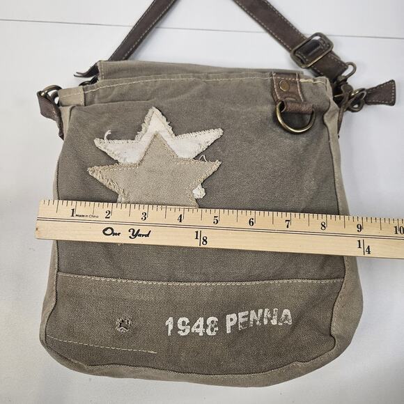 Vtg Y2K Double Star Grateful Dead Patch Sustainable Canvas Bag Crossbody Purse - Picture 2 of 9